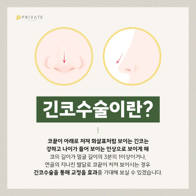 화살코 교정수술, 프라이빗성형외과에서 알아보기